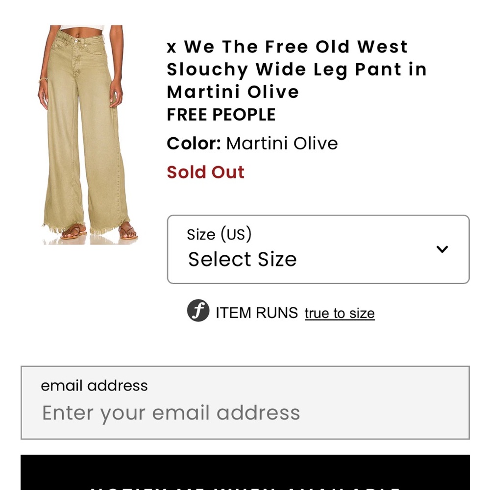 Free People Olive Green Women's Jeans